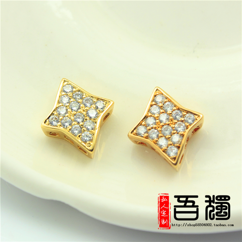 Handmade Diy Accessories Handmade Gilded material Decorative Jewellery Necklace Micro-Inlaid Full Drill Star-studded Bead Pendant