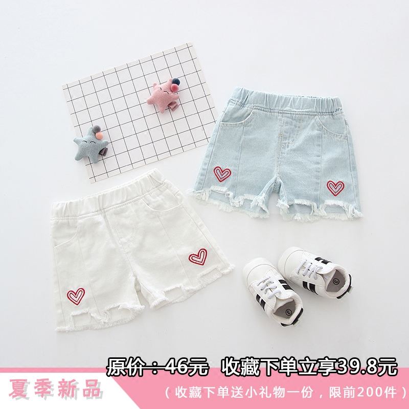 Baby girl denim shorts wear summer baby pants summer thin section for children and girls 2021 new Western style all-match