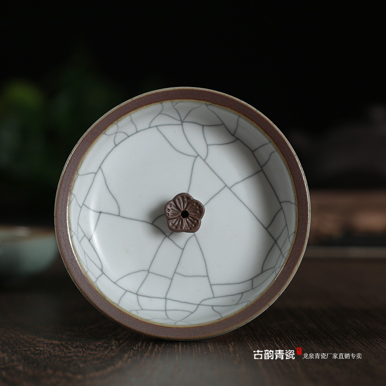 Dragon Springs Green porcelain incense patch incense holder Incense Stove Illustrator Ceramic Sink sandalwood Multi-functional disc plum Flower incense tray