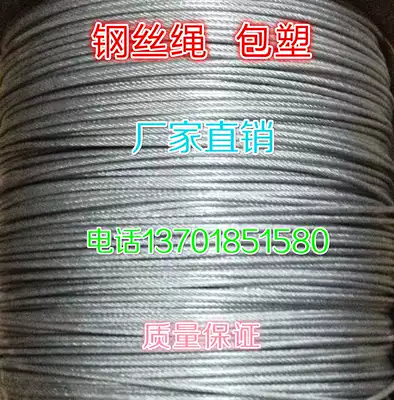 Wire rope plastic-coated transparent plastic-coated steel wire rope clothesline grape rack greenhouse 2mm wrapped 3MM