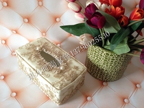 Upscale luxury fashion European-style paper pumping box lace gold cloth art on-board paper towel box