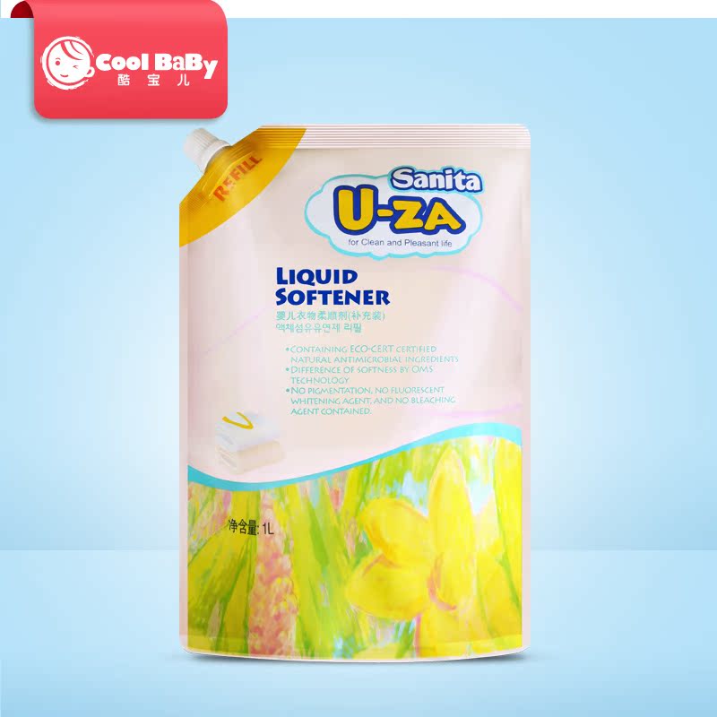 Sanita U-ZA有机天然uza婴儿衣物柔顺剂1000ml 韩国进口