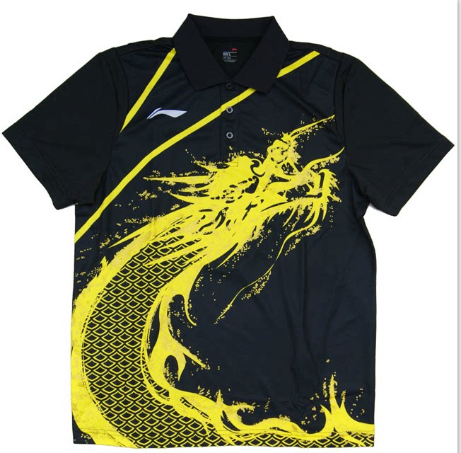 Li Ning table tennis match suit men AAYG312-1-2 table tennis top black red dragon suit