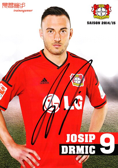 Swiss national foot del Mitch Leverkusen's 2014-15 season pro-autograph official card