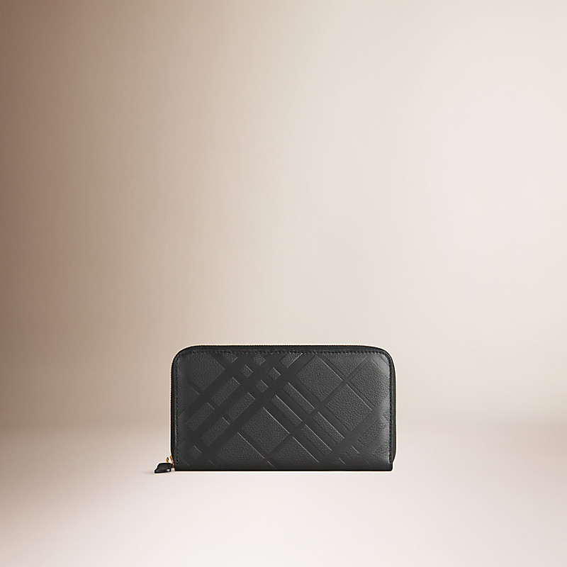 BURBERRY/博柏利格纹压花皮革全拉链钱夹 39769401