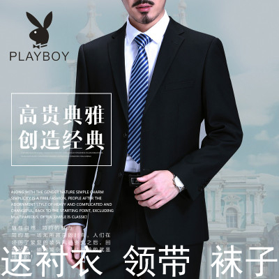 Floral Playboy men's suit suit to work suit Youth to work clothes for business New bridegroom wedding gown Spring and autumn