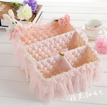 Fabric lace remote control storage box storage basket rattan fabric storage basket lace large cosmetics storage box