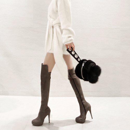 Korea hand custom Moden sexy grinding inequality of the leg is super high and over knee boots 3 color