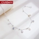 Retro phiên bản Hàn Quốc của mặt trăng và mặt dây chuyền vòng chân vòng chân 925 cô gái bạc Hàn Quốc Sen đơn giản chân cá tính chân trang sức lắc chân nữ pnj Vòng chân