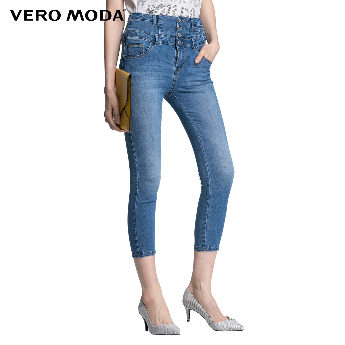 Vero Moda2016夏季新品高腰七分小脚牛仔裤31626I011