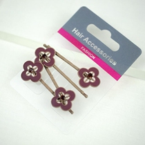 Hollow plum blossom with drilling coloured worn paint clip fashion metal flower hair clip wave clamp 2 pairs