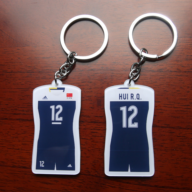 Chinese women's volleyball volleyball creative keyring blue jersey team uniform keychain Hui Ruoqi Zhu Ting double-sided keychain