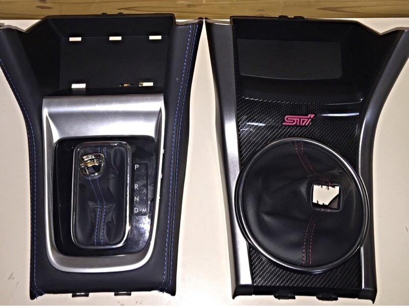 Subaru 11th generation STi gear panel carbon fiber style gear lever panel shift trim plate Japanese original