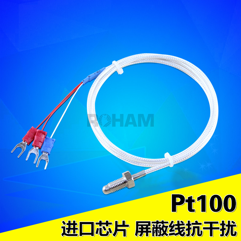ROHAM thermal resistance A grade pt100 platinum resistance three-core shielding wire M6 screw temperature monitor RH-8028