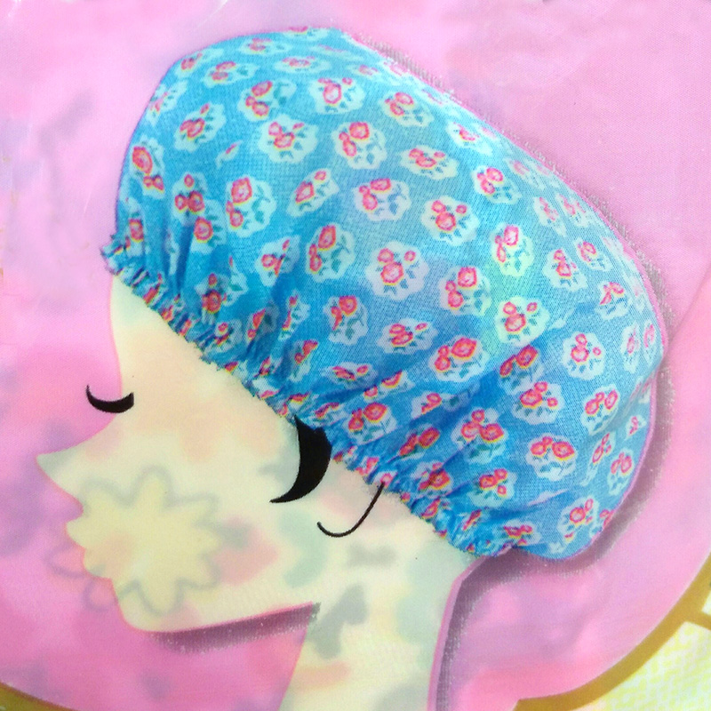 DAISO Da Chuang Zhu Maomao recommended pastoral wind flower shower cap waterproof bath to maintain the hair without chaos