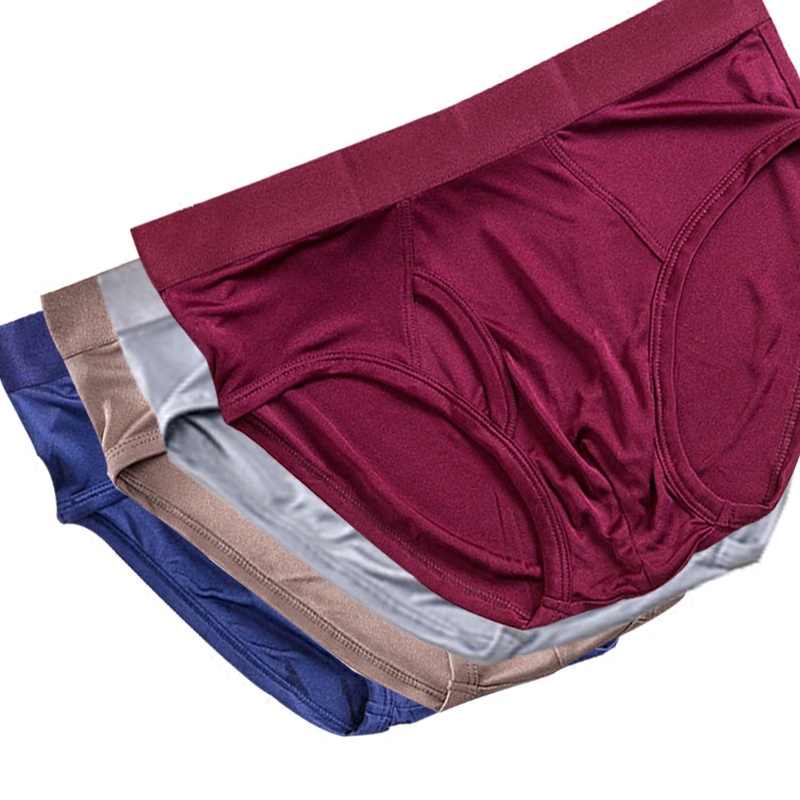 Mulberry Silk Double Knit Shorts Men's Boutique Silk Panties Large Size Mid Waist Briefs Youth Safety Trousers