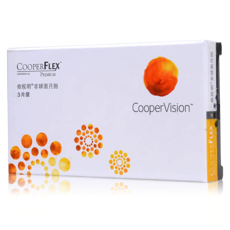 库博(酷柏)依视明隐形眼镜非球面月抛 Cooperflex 英国进口 3片装