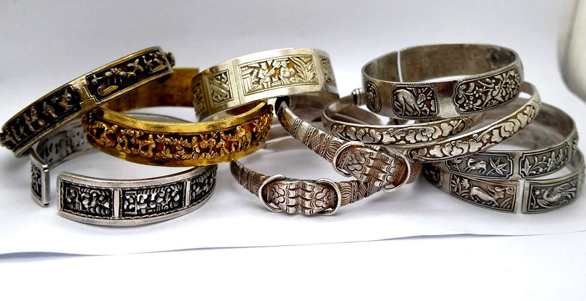 Order link-Upper new teaser --- bracelet piece collection grade boutique old silver bracelet Qing Dynasty old silver decoration (13)