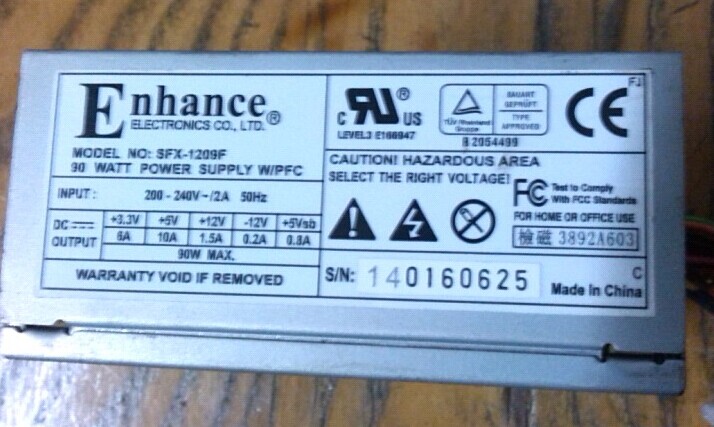 Original dress Enhance SFX-1209F 90W Games Small Host Shell Power Dimensions 12 5 * 10 * 4 Spot