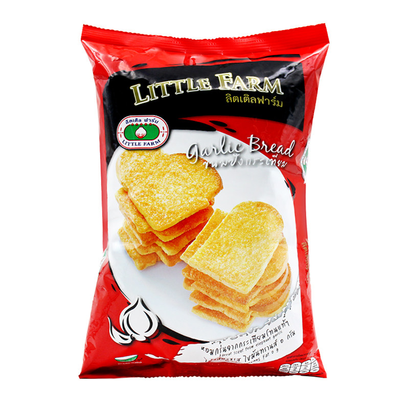 【天猫超市】泰国进口小农庄蒜香味烤面包干100g 休闲零食饼干○