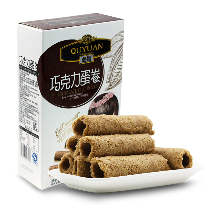 【天猫超市】趣园 巧克力蛋卷108g传统工艺 休闲食品零食点心○