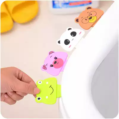 Special cute cartoon toilet handle, creative toilet cover, handpiece, undirty hands uncover toilet cover