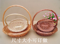 Willow rattan storage basket flower basket festival performance blue wicker basket vegetable basket egg basket dance blue oval roll