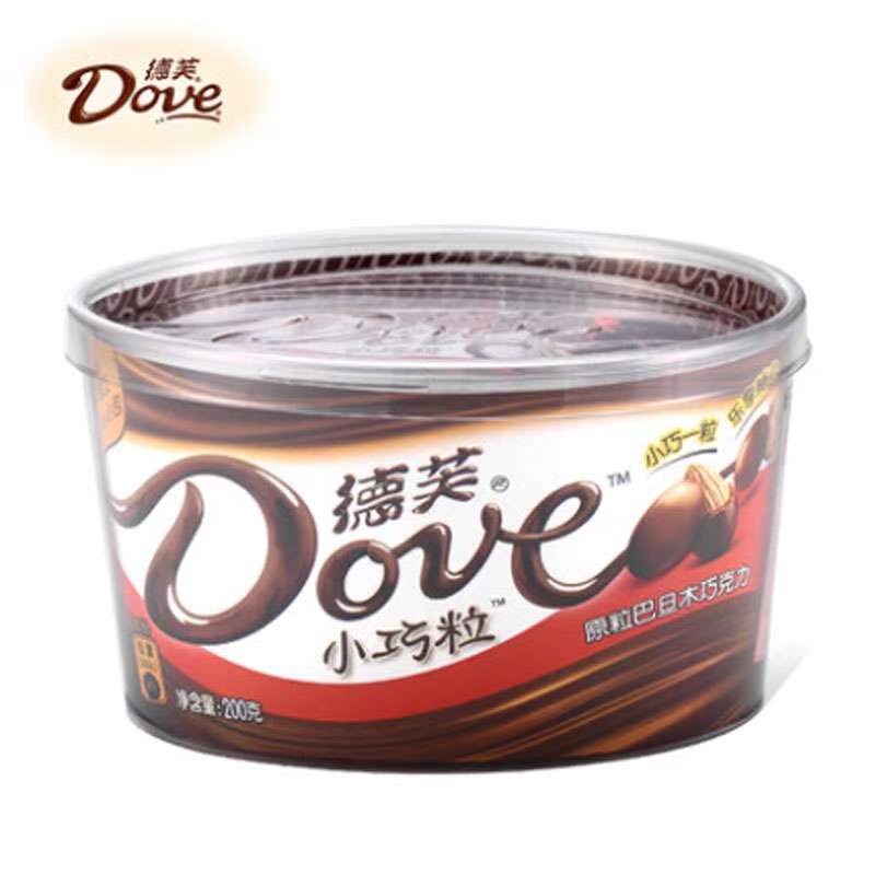 【苏宁易购】德芙原粒巴旦木巧克力碗装200g