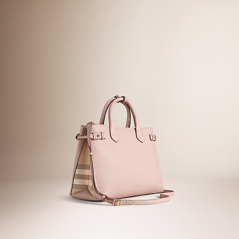 BURBERRY/博柏利中号 House 格纹拼皮革班纳手袋 39970621