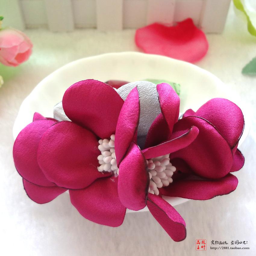 Pure Beauty Flowers Treasures Hair Circles Hair Circles Cloth Art Haircut Flowers Hair Circles Korea Import Ornaments Three Flower Hair Accessories