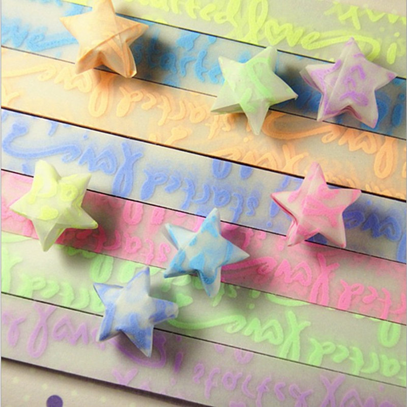 Children's handmade DIY folding paper Star paper Star Stripe Folding star paper gift DIY handmade folding paper