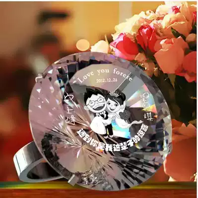 80 crystal oversized diamond ring Diamond large ring Wedding props Large diamond ring 520 couple Mother's Day gift