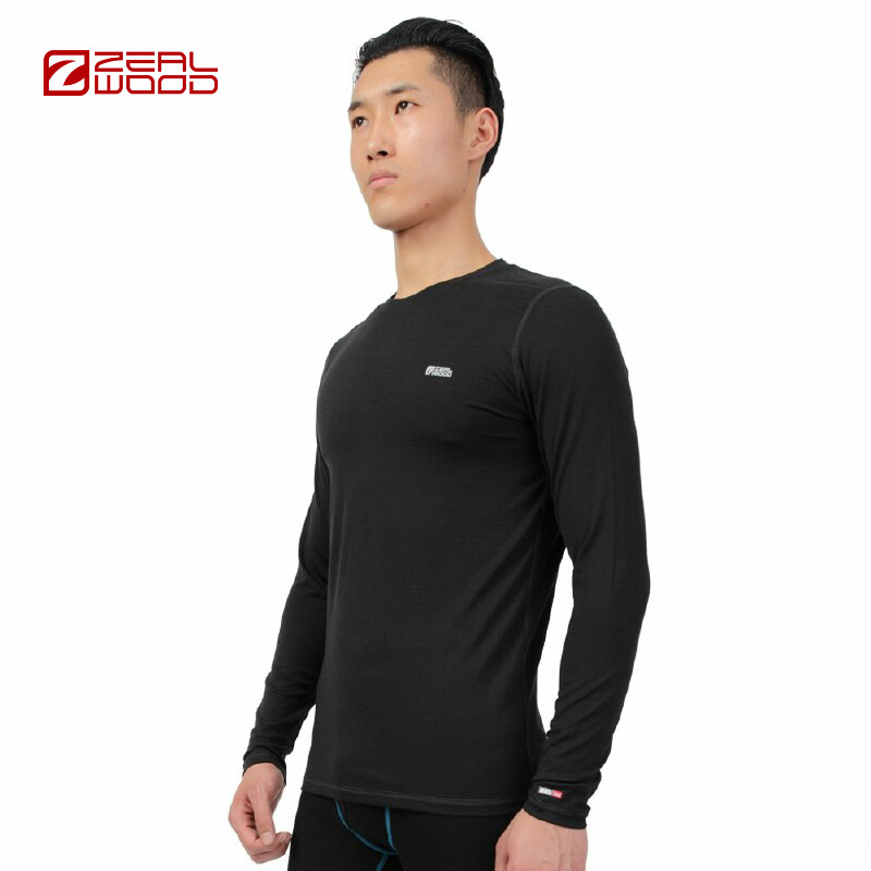 【2015秋冬新款】ZEALWOOD/赛乐 男款200g圆领长袖羊毛内衣 1000