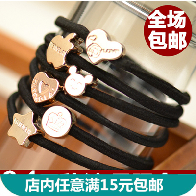 Korean hair accessories head flower leather band Hair ring Hair ring tie hair rubber band brunette rope headdress leather cover trinkets wholesale