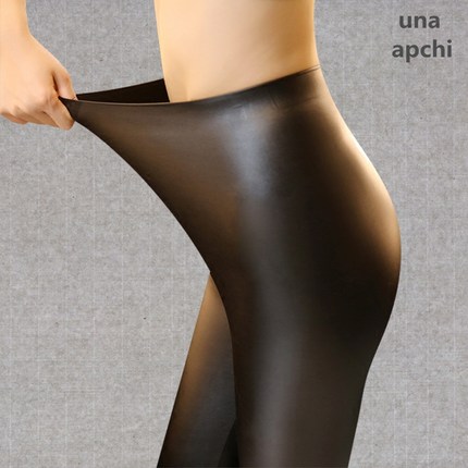 秋冬2019新款弹力高腰加厚无痕皮裤外穿女薄款加绒紧身真皮打底裤-tmall.com天猫