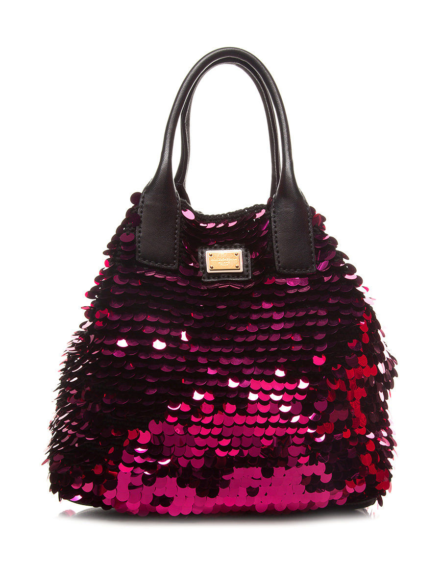 Dolce&Gabbana 玫红色满镶亮片手提包