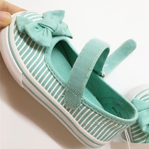 Foreign trade export to Europe new girl princess bow shoes soft bottom velcro canvas shoes