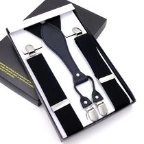 With still handsome 3 5cm men strap si jia trousers straps extension bei dai jia obese 4 clip elastic suspenders male