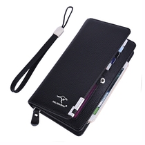 New wallet Mens long style leather clip multi-position clip Wallet Casual Handbag Men Business Zipper Multifunction Mobile Phone Bag Tide