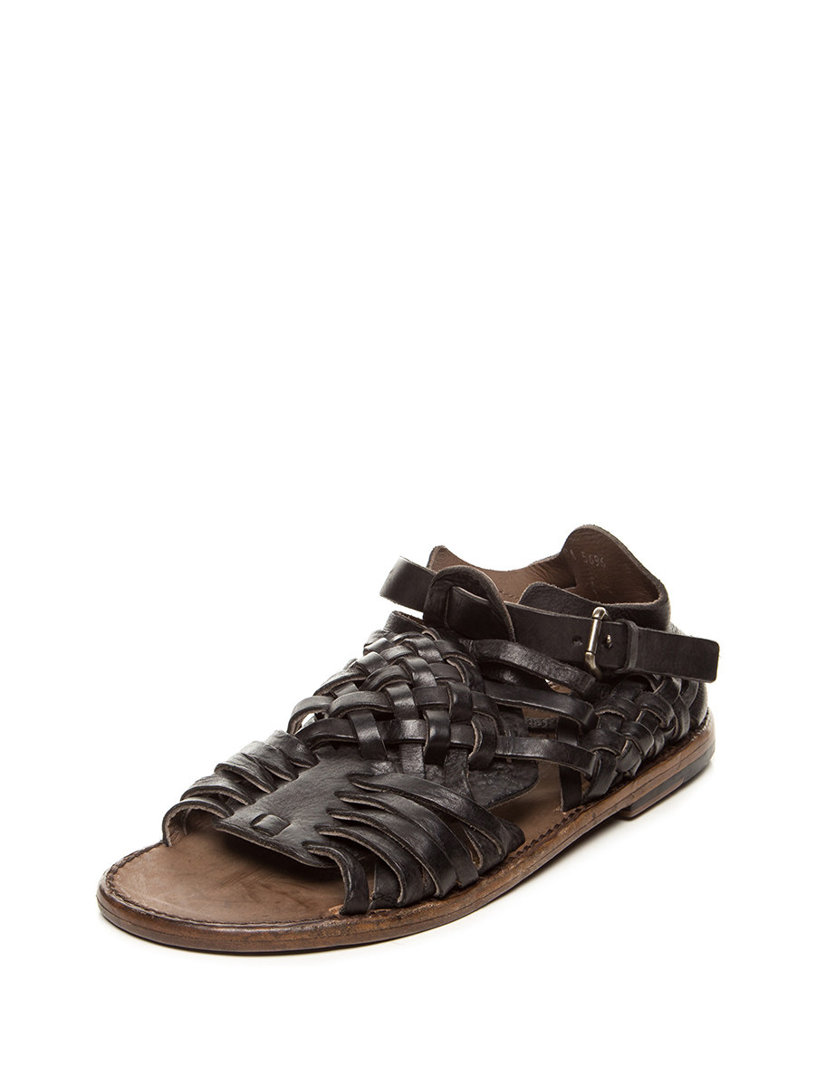 Dolce&Gabbana 褐色编织拼接凉鞋