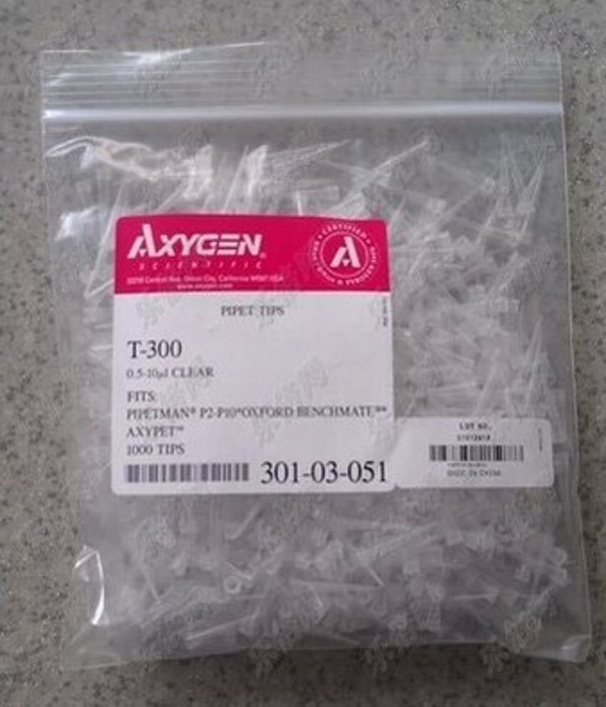 进口耗材 爱思进axygen T-300 10ul袋装白吸头枪头 1000支装