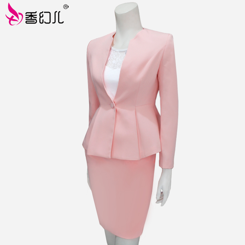 Customized mode ) Shandra white collar suit professional OL career dress suit on mirror women clothing 2733