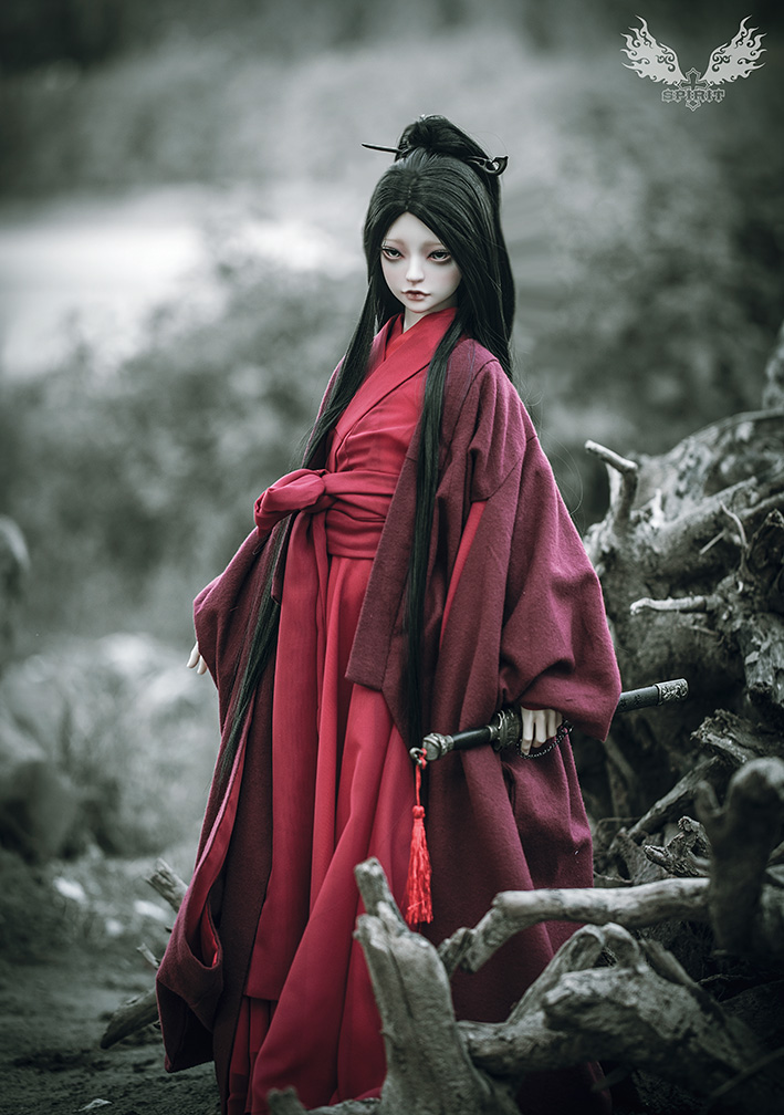2 sub-adult-shaped great uncle large female 3 points ancient dress and kimono (BJD doll ancient wind red suit)