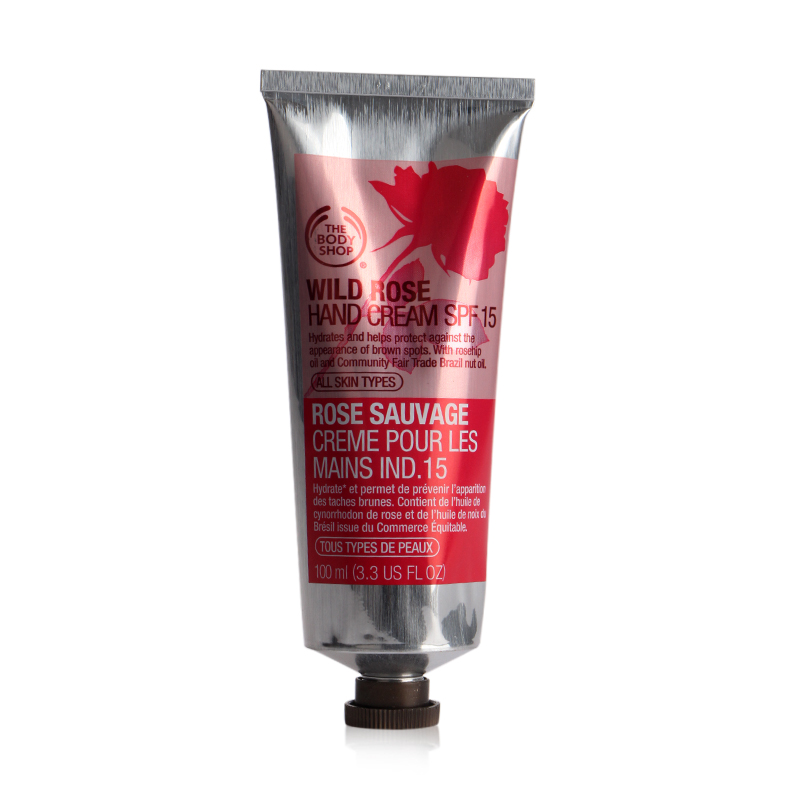正品THE BODY SHOP美体小铺/玫瑰嫩白防晒护手霜SPF15保湿100ML