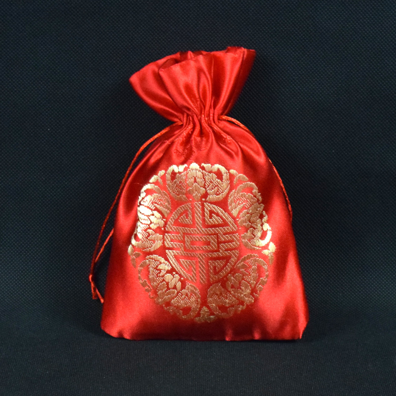 Wedding supplies Brocade satin brocade bag High-grade jewelry bag Large gift bag Wedding candy bag Wedding egg bag Brocade bag