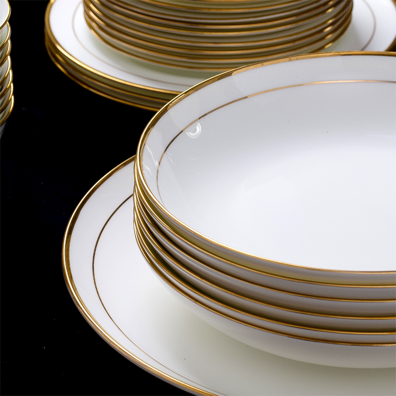 Jingdezhen ceramic dishes ipads porcelain tableware suit individual job ipads plate bowl dish soup bowl European - style up phnom penh combination
