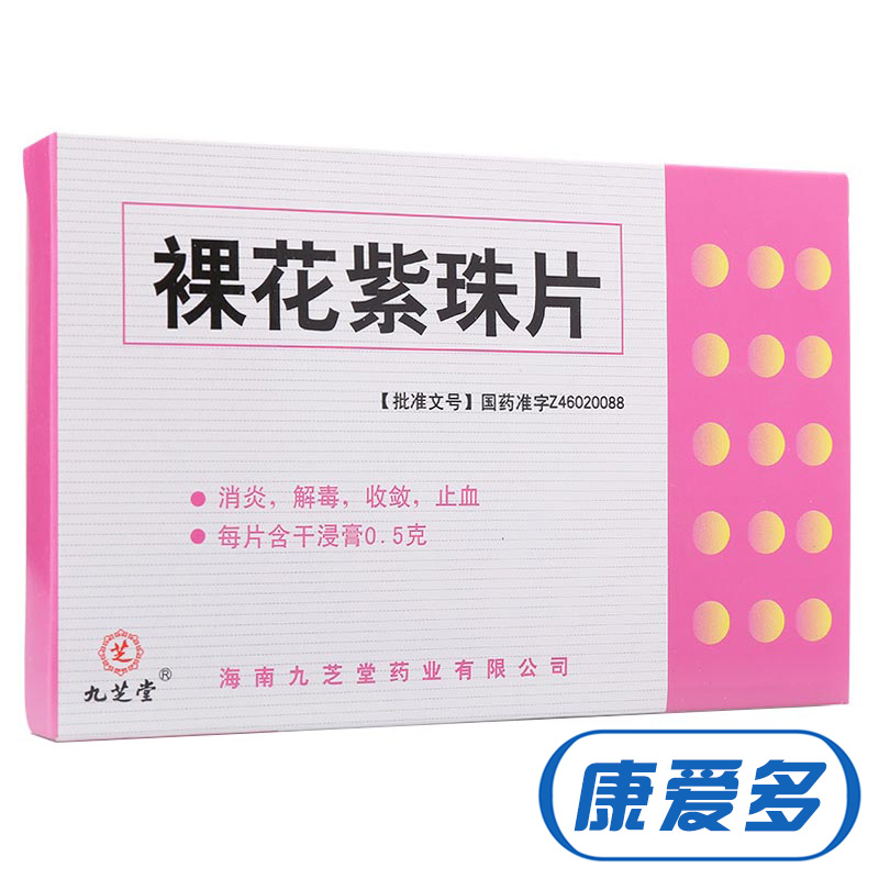 九芝堂 裸花紫珠片 0.5g*24片/盒