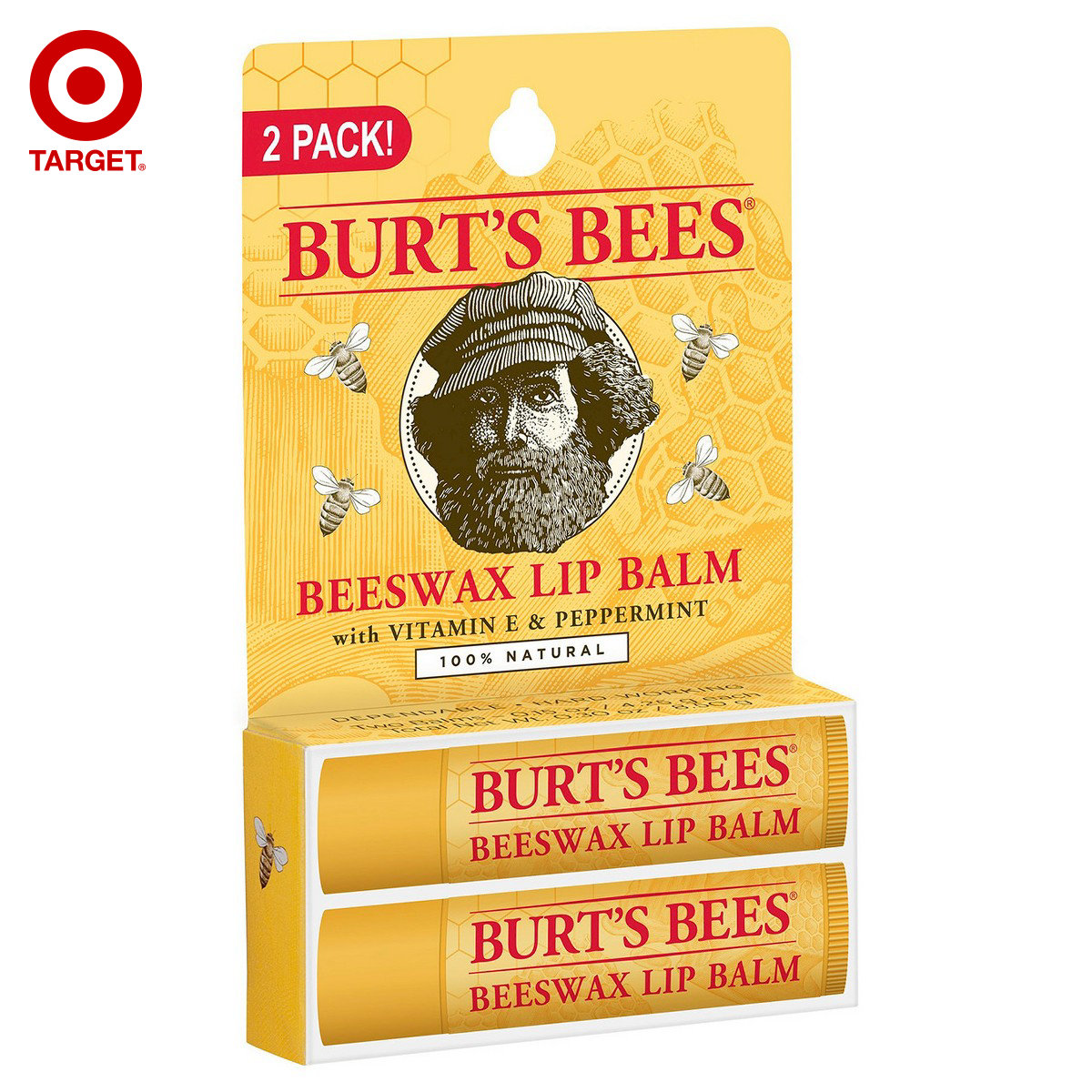 美国进口Burt's Bees小蜜蜂亮泽保湿唇彩唇膏孕妇可用2支装Target