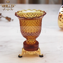 Amber crystal fruit swab ktv table table matching table supplies blue jade purple crystal toothpick Cup
