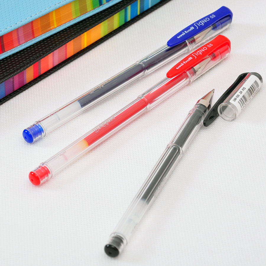 Mitsubishi UM100 pen signed pen super smooth neutral pen 0 5mm smooth smooth smooth black ink blue red